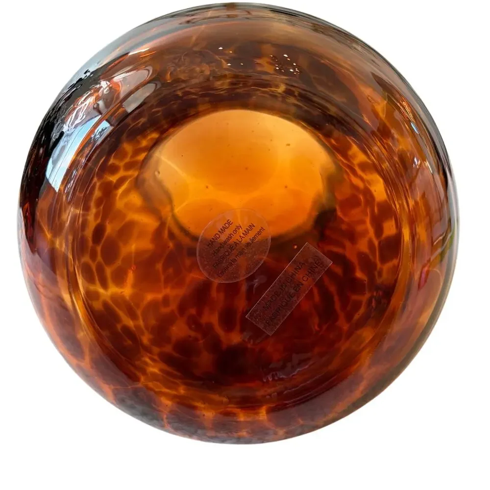 NEW Hand Blown Tortoise Shell Glass Pitcher 9.5in Chic Barware